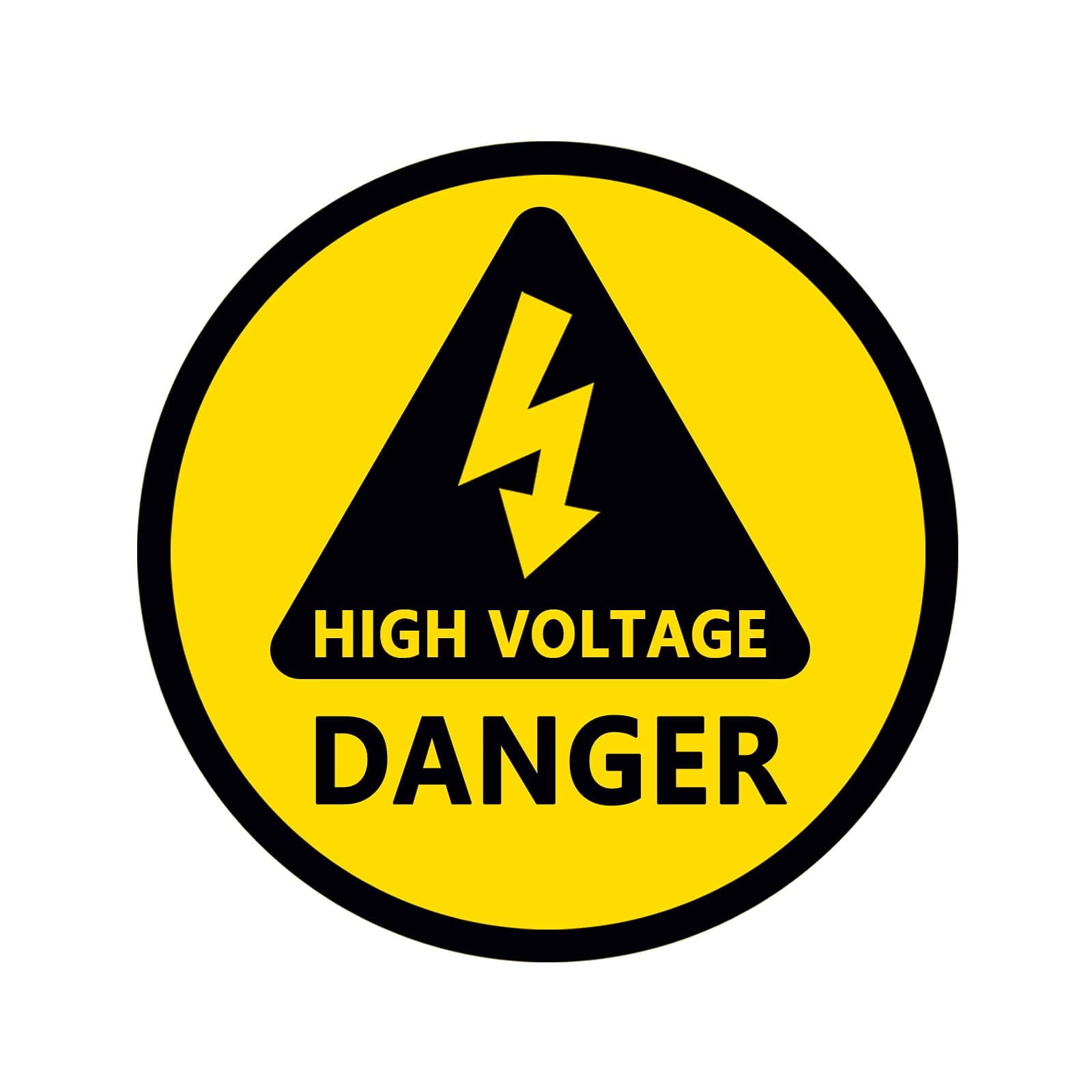 Top label High Voltage Electric Shock Risk Warning Sign,4 Inch High Voltage Symbol Decal Vinyl Sticker,10 Pcs Per Pack