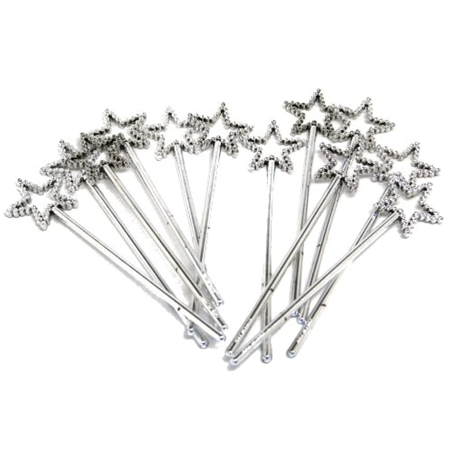 Mini Sequin Star Wands | Silver | Pack of 12