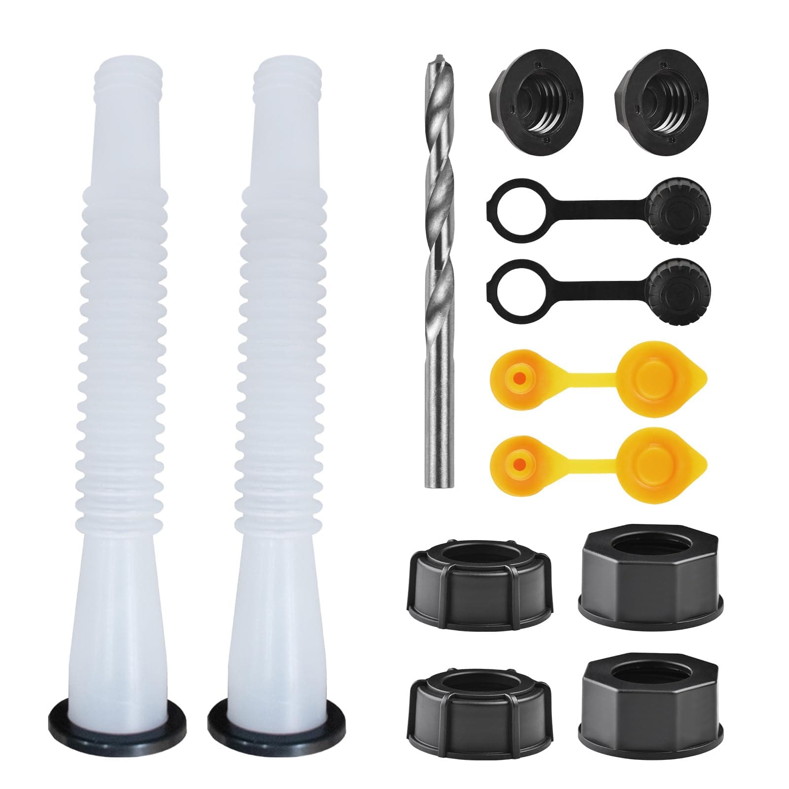 Gas Can Spout Replacement Kit, Gas Can Nozzle Replacement (2 Kit-White) All gaskets are installed and ready to use upon receipt. For 1/2/5/10 gallon gas can. Easy and convenient to use