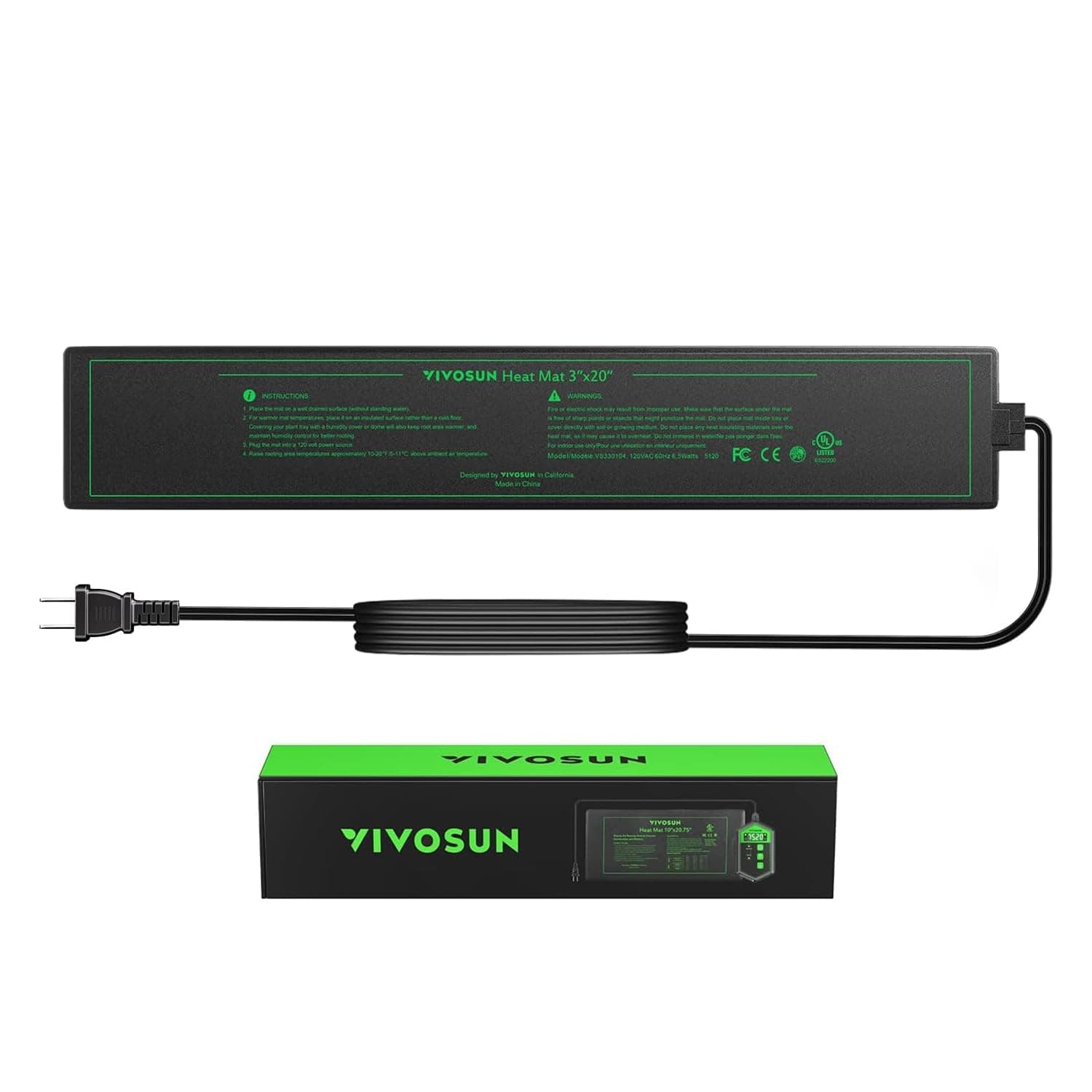 Durable Waterproof Seedling Heat Mat Warm Hydroponic Heating Pad 3'' x 20" for Kombucha Tea & Beer Brewing, Fermentation, Seedlings & Plant Germination