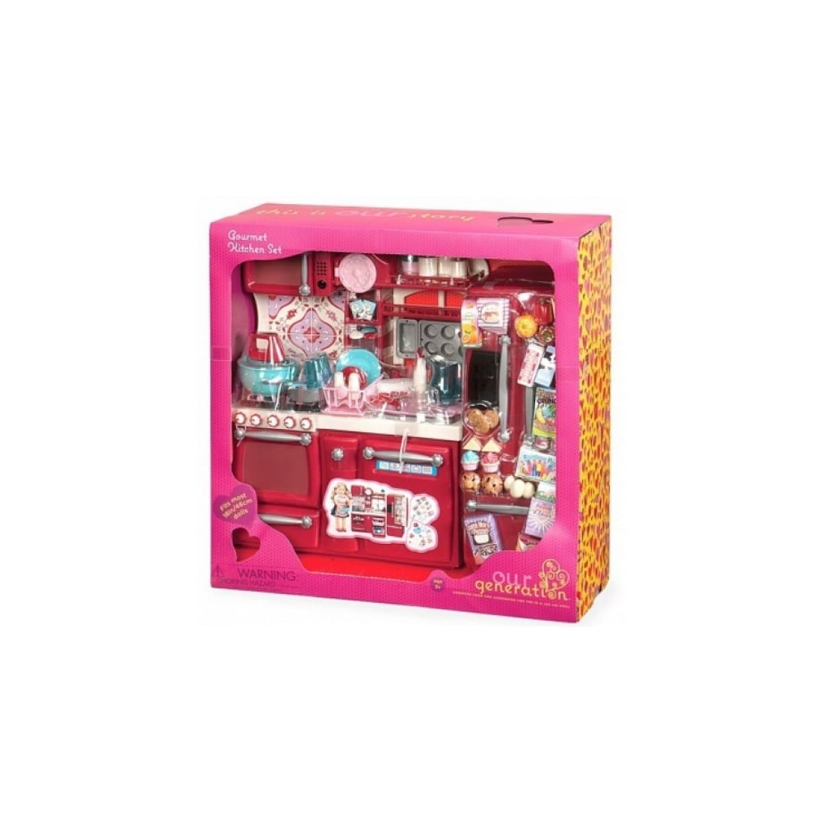 Our Generation BD37086A Kitchen Set Doll Accessories, for 36 months +, Red