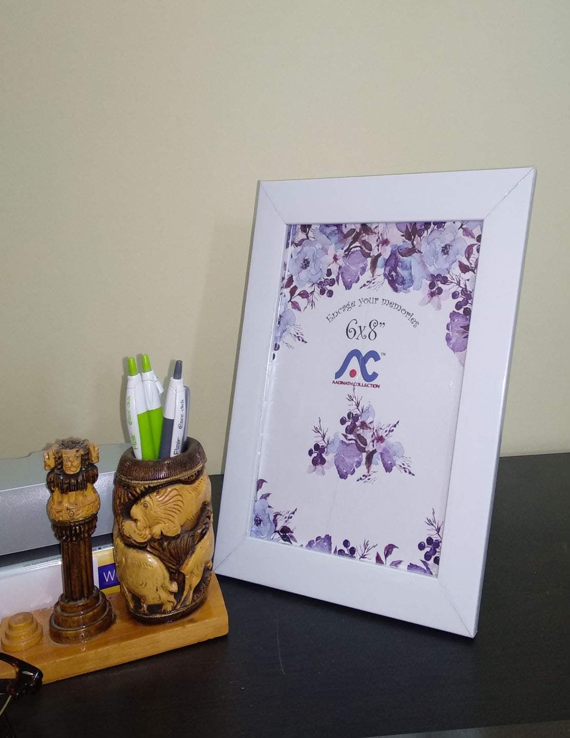 Aadinath Collection Photo Frame (White, 6 x 8)