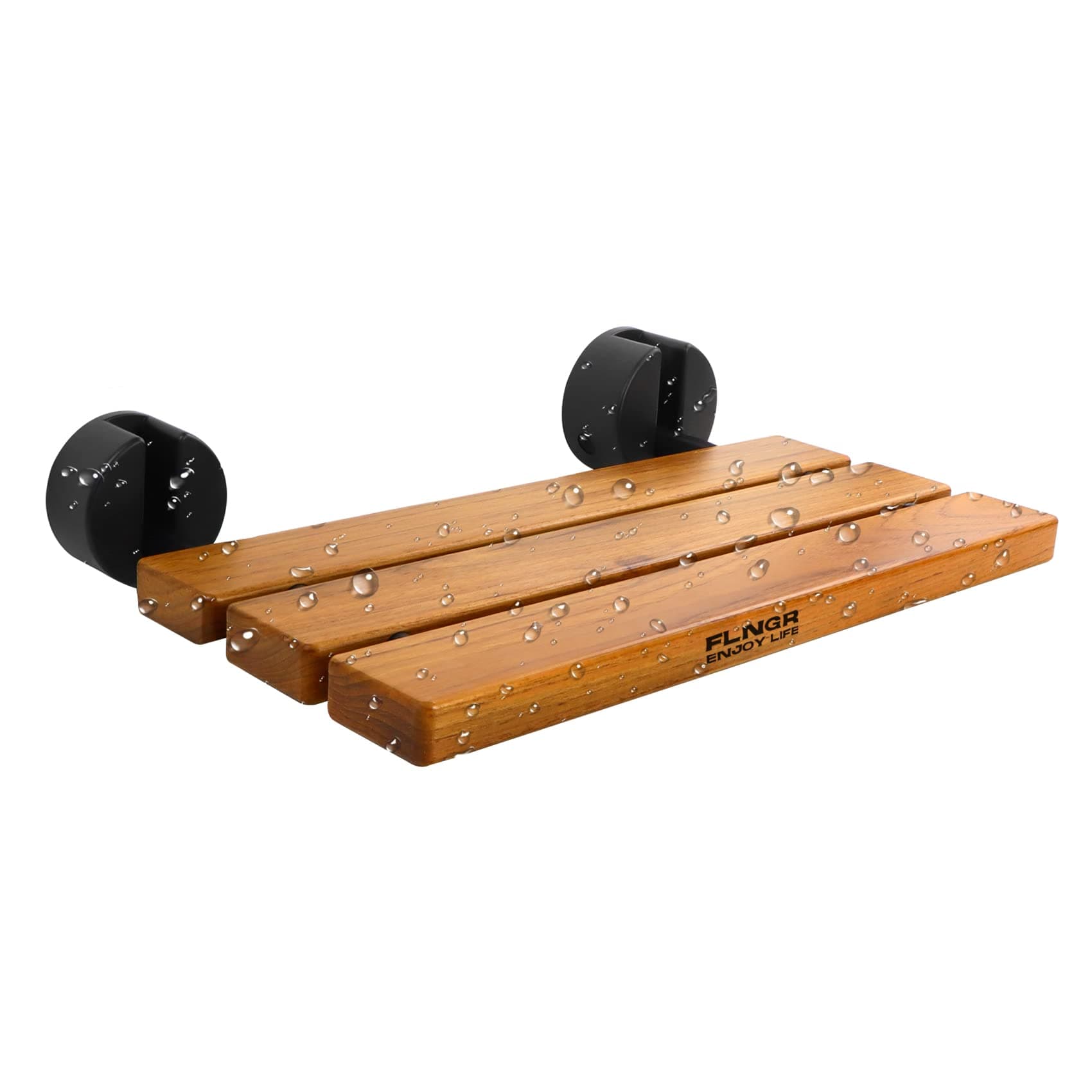 20" Teak Folding Shower Seat Wall Mounted,Fold Down Shower Bench for Small Shower Space, Home Care Teak Wood Stool for Inside Shower,Pregnants-Maximum Load 440lb[European Teak] for Halloween