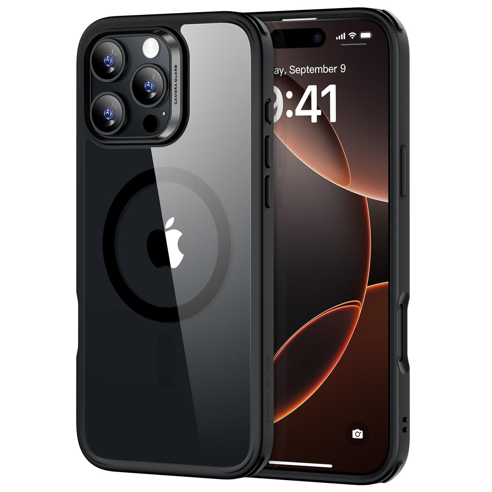 ESR for iPhone 16 Pro Max Case, Compatible with MagSafe, Shockproof Military-Grade Protection, Magnetic Phone Case for iPhone 16 Pro Max, Classic Hybrid Case (HaloLock), Clear Black