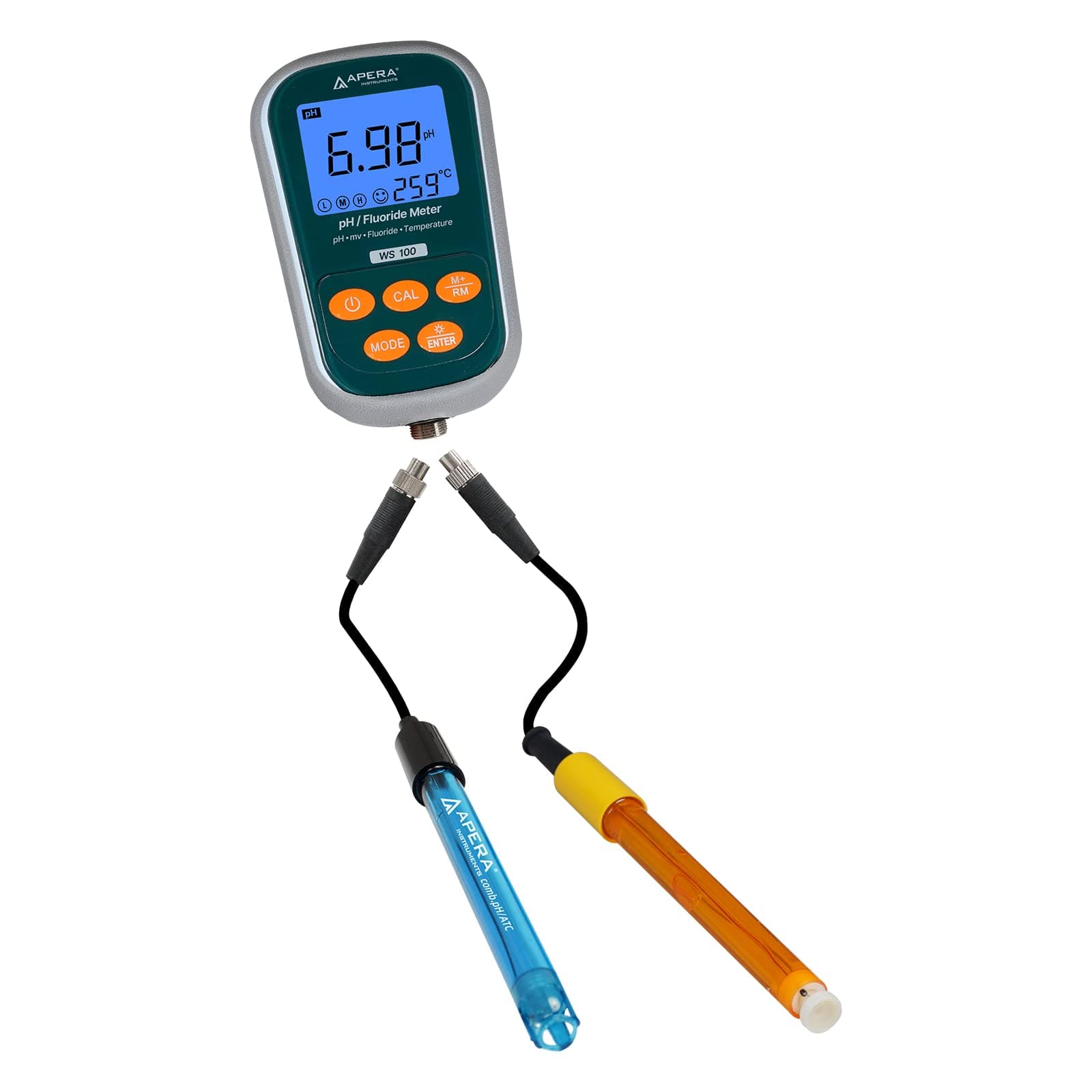 Apera Instruments, LLC AI4725 WS100 Fluoride/pH Portable Meter Kit with 3-in-1 Fluoride Probe