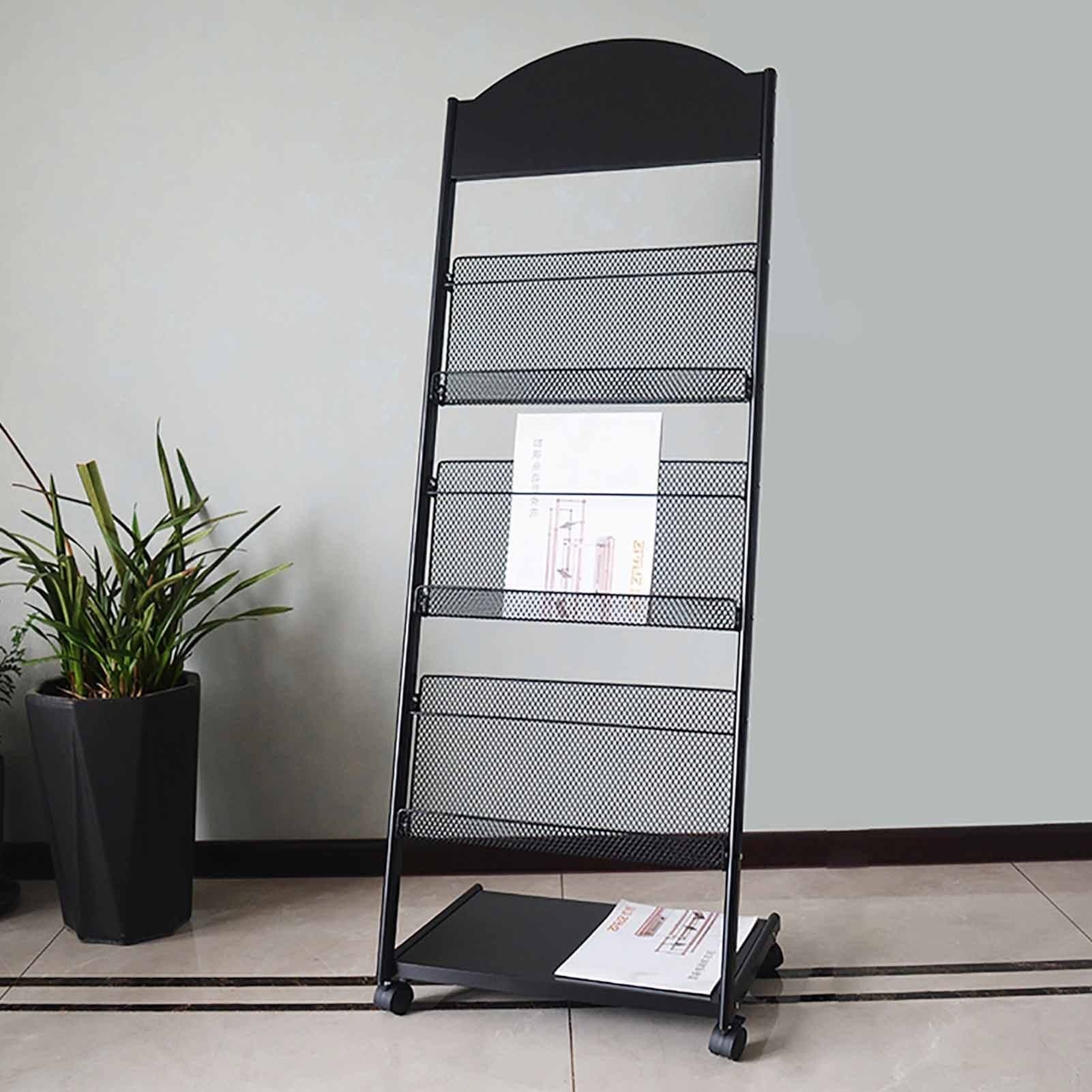 Mobile Magazine Brochure Rack, Open Storage Design, Large Storage Capacity, Simple Installation and Convenient Maintenance