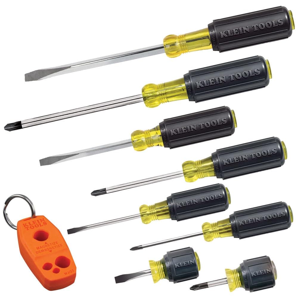 85148 Screwdriver Set with Magnetizer/Demagnetizer for Magnetic Tips, Flathead and Phillips, Home Improvement, 9-Piece