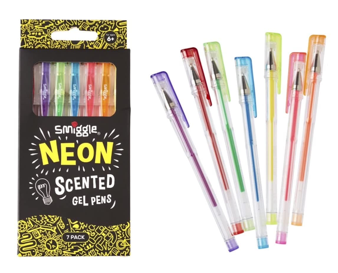 Rollerball Gel Pens x7 Pack Scented Multicoloured Neon