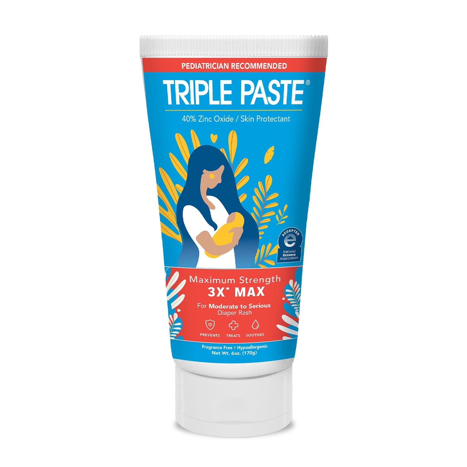 Triple Paste 3X Max Diaper Rash Ointment, Maximum Strength Zinc Oxide Ointmen...