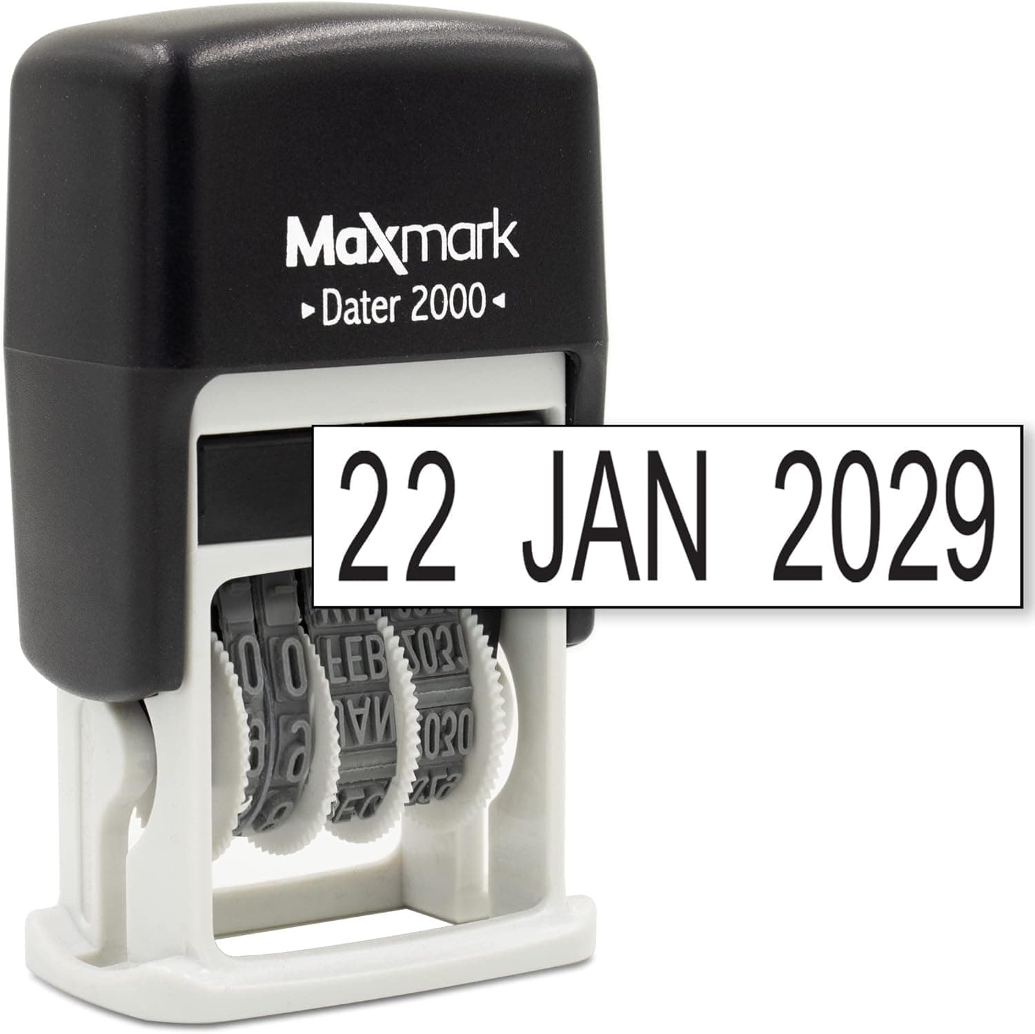 MaxMark 2000 Military Date Format (DD/MM/YYYY) - Self Inking Date Stamp - Black