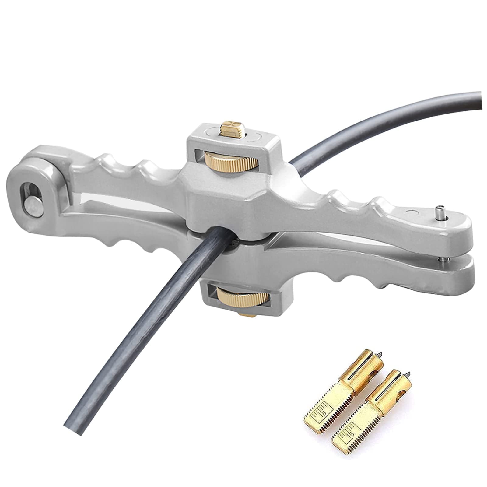Armored Fiber Optic Cable Stripping Tool SI-01, Longitudinal & Window Peeler, Mid Span Stripper With Adjustable Cutting Depth, 2/5" to 1" Diameter (2 Spare Blades)