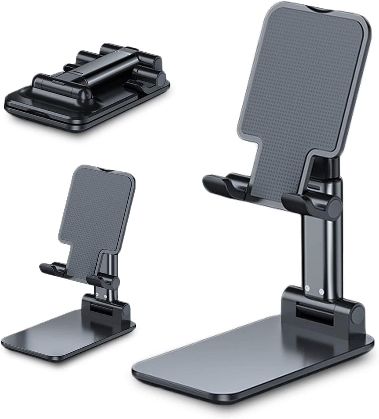 ECVV Foldable Mobile phone Stand Tablet Work area All-inclusive Convenient Rotatable Metal Holder for iPhone, iPad Arouse, Nintendo Switch, Cell and up to 13", Assorted Colors