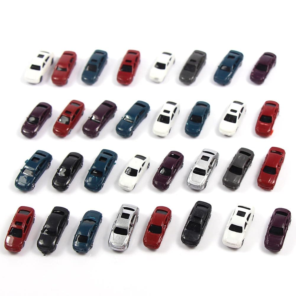 50pcs Z Scale N Scale 1:200 Model Car Model Train Layout Building Accessories Scenery (50pcs - 1:200 Scale)