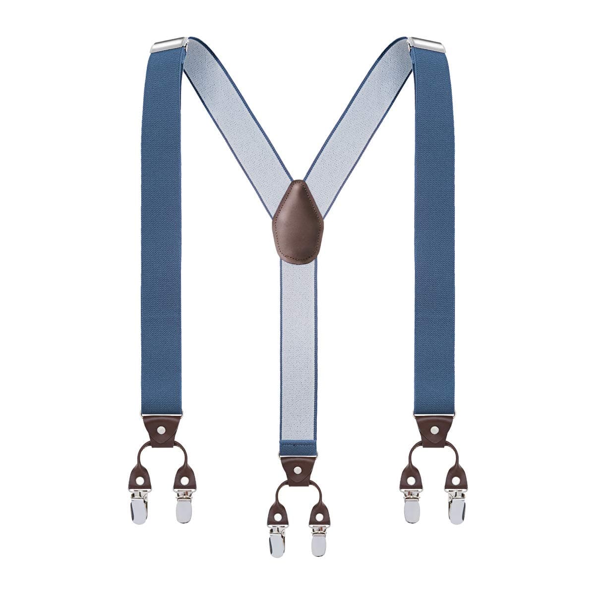 Grade CodeY Back Mens Suspenders, with 6 Strong Clips Wide Adjustable Elastic Braces for Casual&Fomal