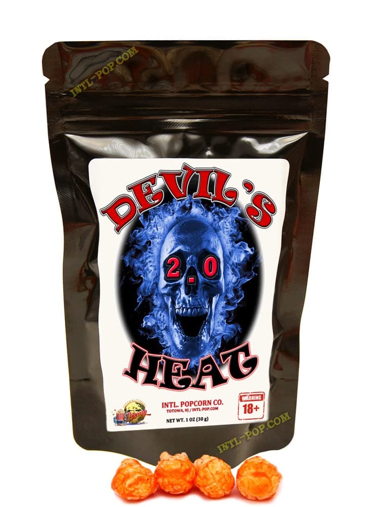 DEVIL'S HEAT 2.0 Challenge • Made with the Hottest Peppers on Earth! • 4M Scoville! • Popcorn Challenge! • Spicy Food Challenge! New Mystery Flavor!