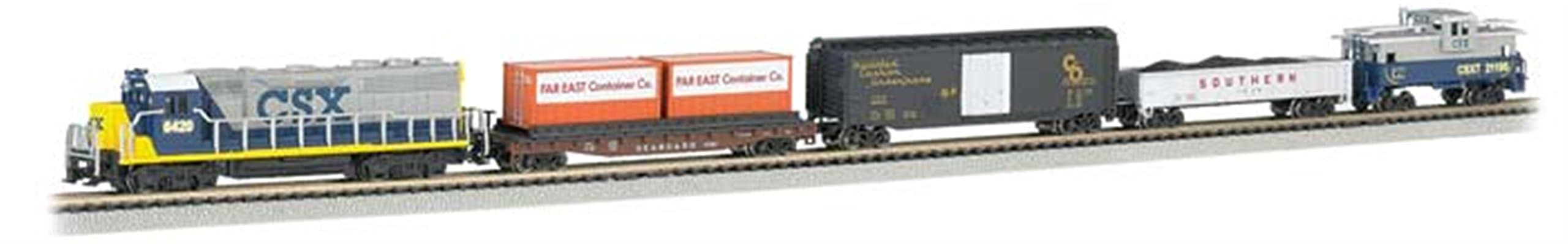 Bachmann Trains - Freightmaster Ready To Run 60 Piece Electric Train Set - N Scale,Silver , 0.5 Liters