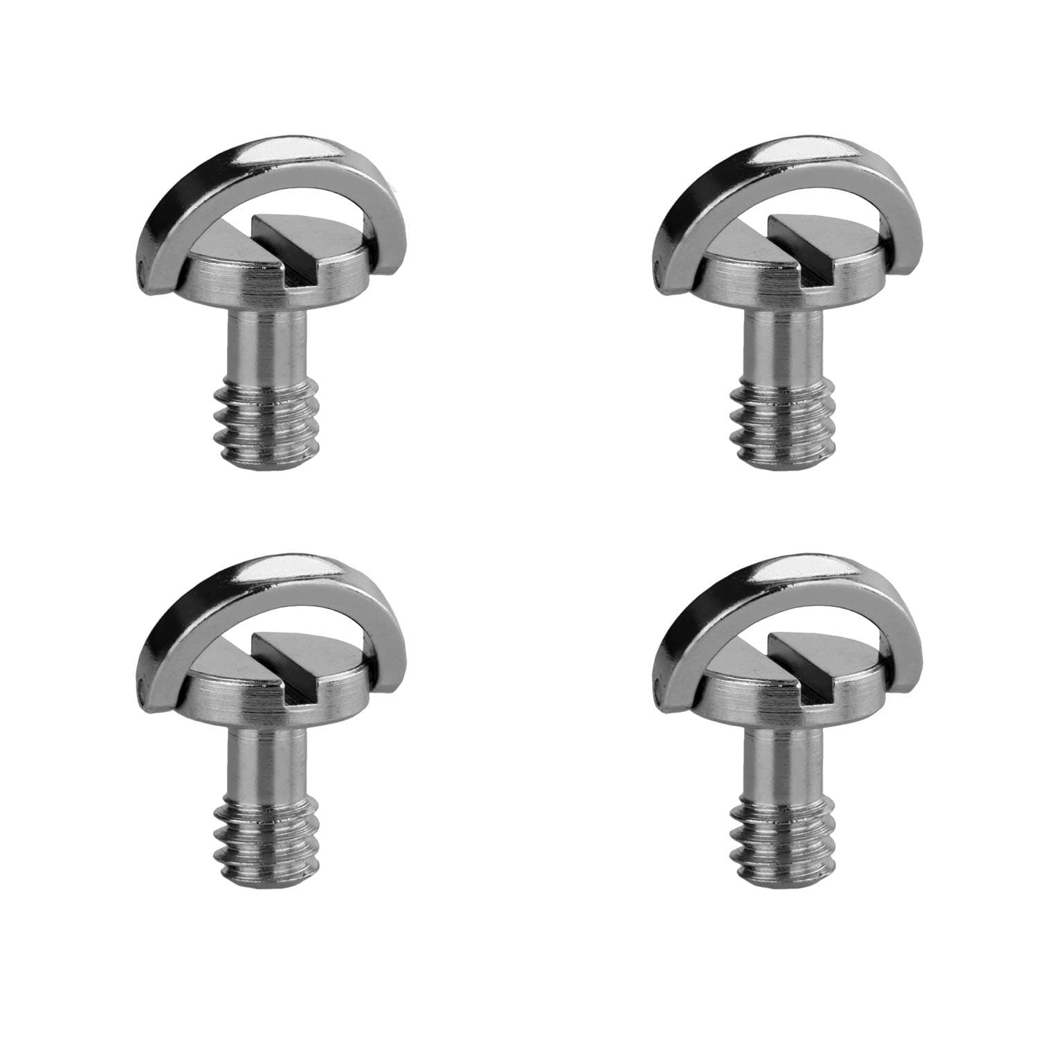 1/4''-20 D Shaft D-Ring Thumb Mounting Screw Adapter Threaded Stainless Steel Converter for DSLR Camera/Tripod/Monopod/QR Quick Release Plate-4 Pack