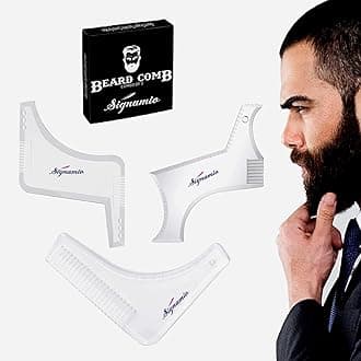 SIGNAMIO Set of 3 Multi Purpose Transparent Beard Shaper tool for Men | Beard Shaping Stencil Comb for men styling shave for neck line guide - Grooming kit