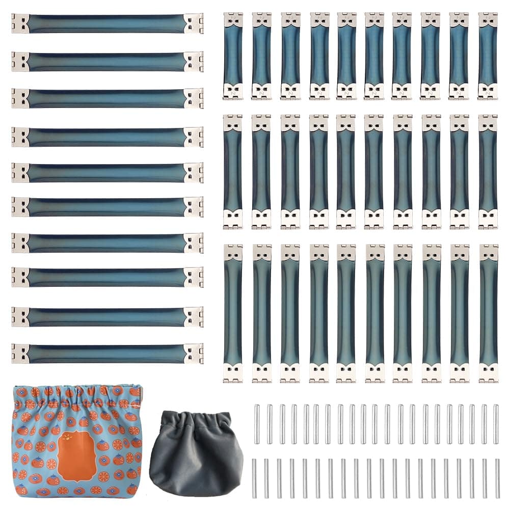 PH PandaHall 40pcs Metal Internal Flex Frame 4 Sizes Hinged Flex Frame Retro Internal Purse Frames Kiss Lock Clasp Clutch Frame for DIY Lipstick Pouch Tissue Bag Purse Bag Sewing Craft 7/9/11/15cm