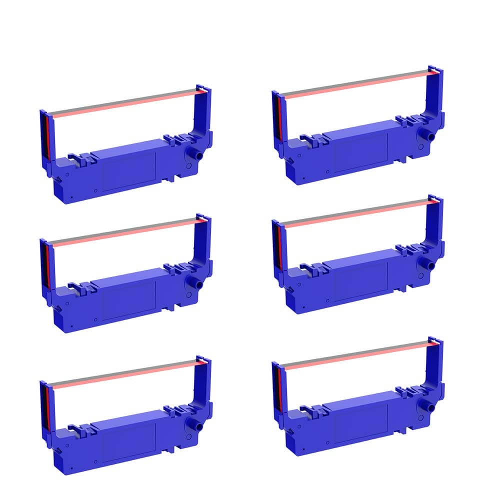 Bigger 6-Pack Compatible SP700 Printer Ribbon B/R Replacement for Star SP-700BR, RC-700BR, SP-712, SP-742 Ink Ribbon (Black and Red)