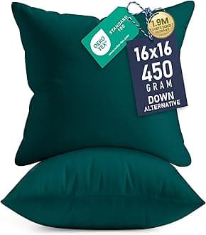 Utopia Bedding 16x16 Pillow Inserts, Set of 2, Dark Teal – Indoor Decorative Throw Pillows for Bed, Sofa & Couch – Soft, Supportive & Fluffy Cushion Inserts