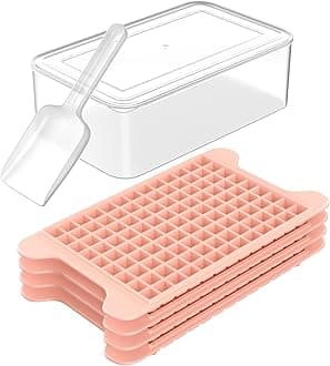 Mini Ice Cube Tray for Freezer: FDDBI Small Ice Trays for Freezer with Bin - 117×4PCS Easy Release Nugget Ice Tray - Crushed Ice Tray with Ice Container