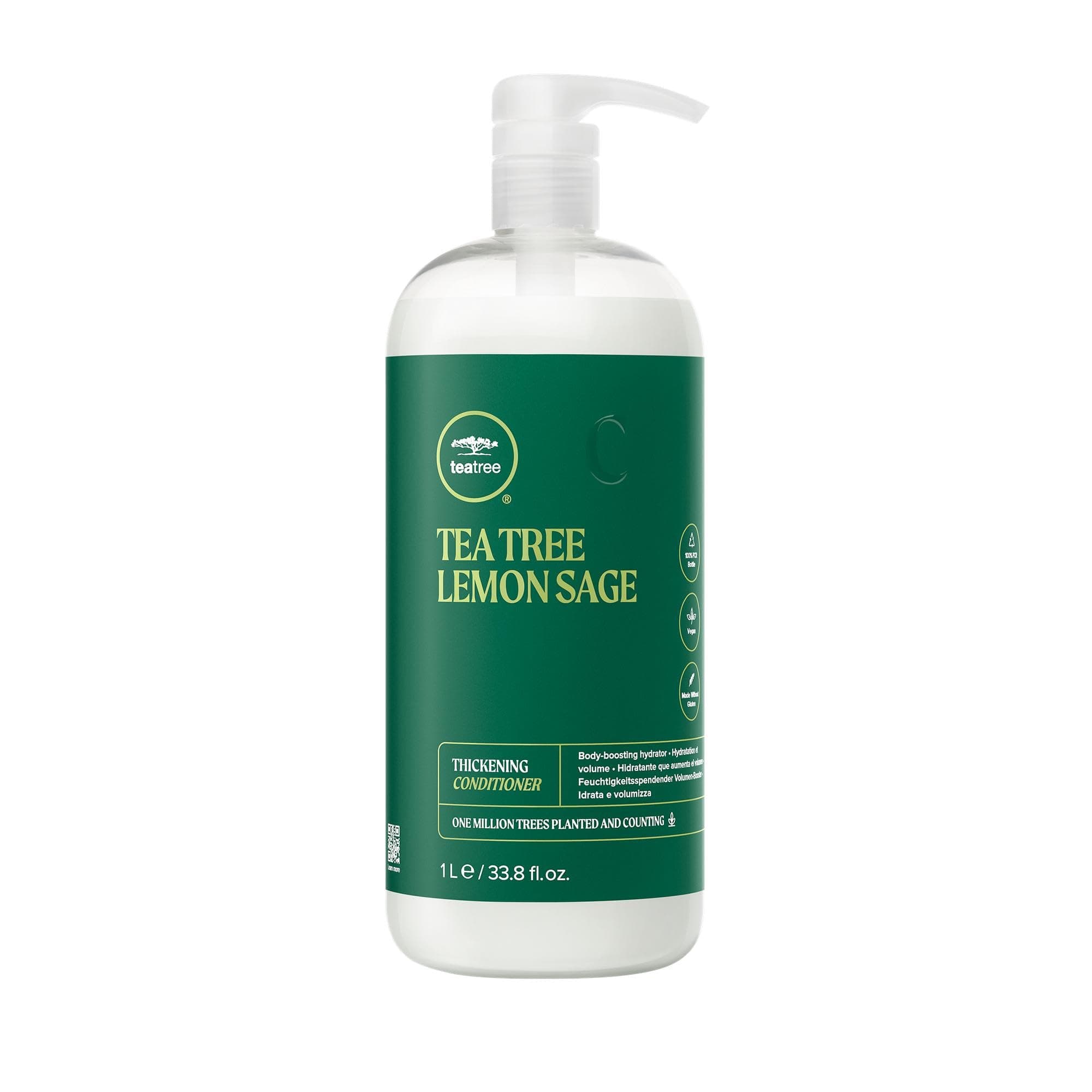 Tea Tree Lemon Sage Thickening Conditioner, Builds Body + Boosts Volume, For Fine Hair