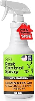 Nature’s Dome Pest Control Spray 32 Oz | 100% Natural Ant Killer & Bug Spray for Indoor & Outdoor Use | Eco-Friendly Bug Spray for Flea, Ticks, Ant & Mosquitos | Safe for Pets and Kids