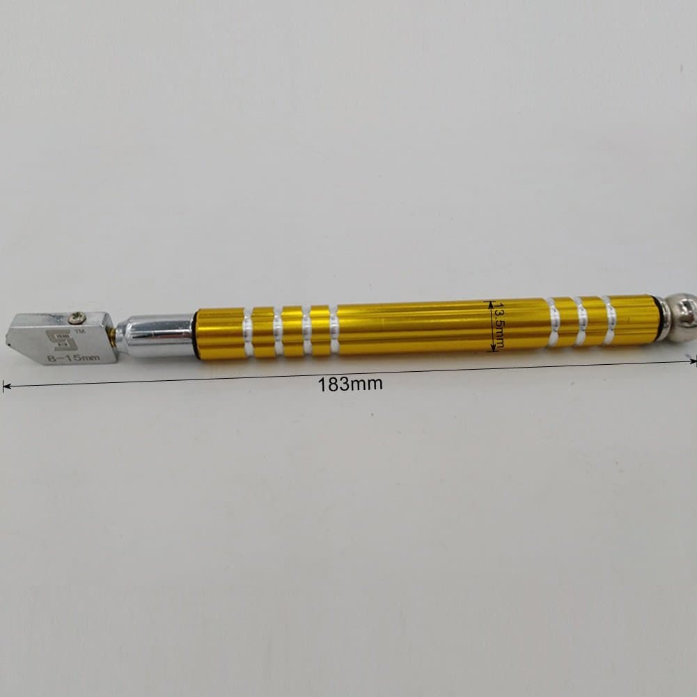 Sinoc Hand Tools Glass Cutting Tool Tile Cutter Oil Feed Carbide Tip Glass Cutter Pen for Cutting Tile Glass. (yellow)