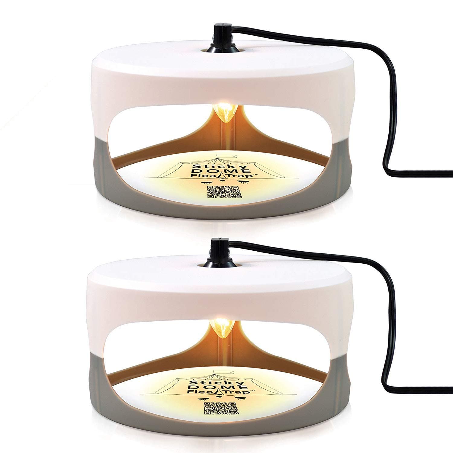 Jolt Pests, Natural and Pet-Friendly Dome Light Flea Trap for Inside Your Home with 2 Glue Discs, PET0-128, White