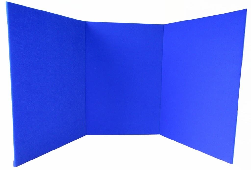 Portable Display/Choice Board - Tri-fold (A2 Portrait) - Blue - for School, Office, Exhibition and Conference