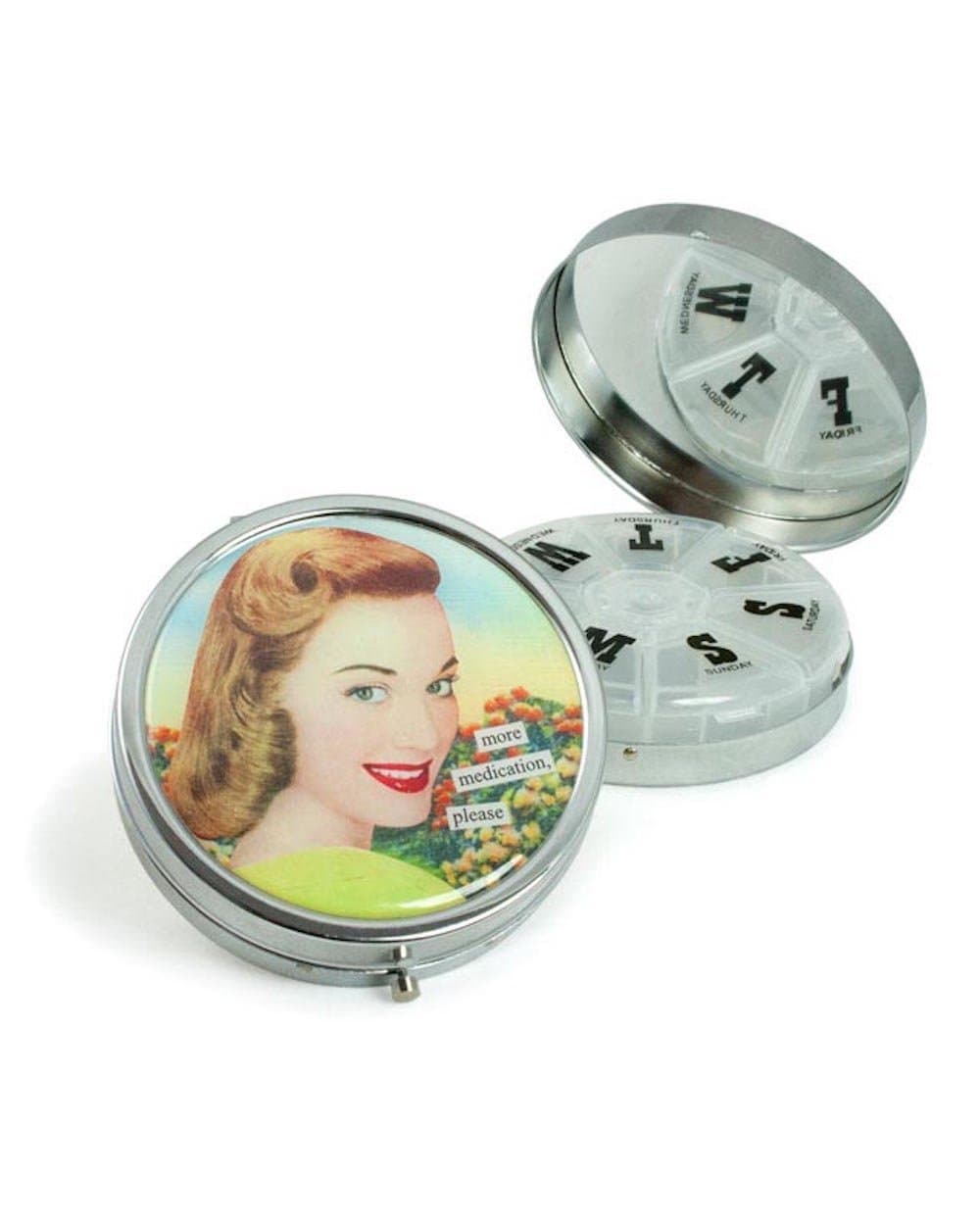Anne Taintor Pill Box Compact - More Medication Please