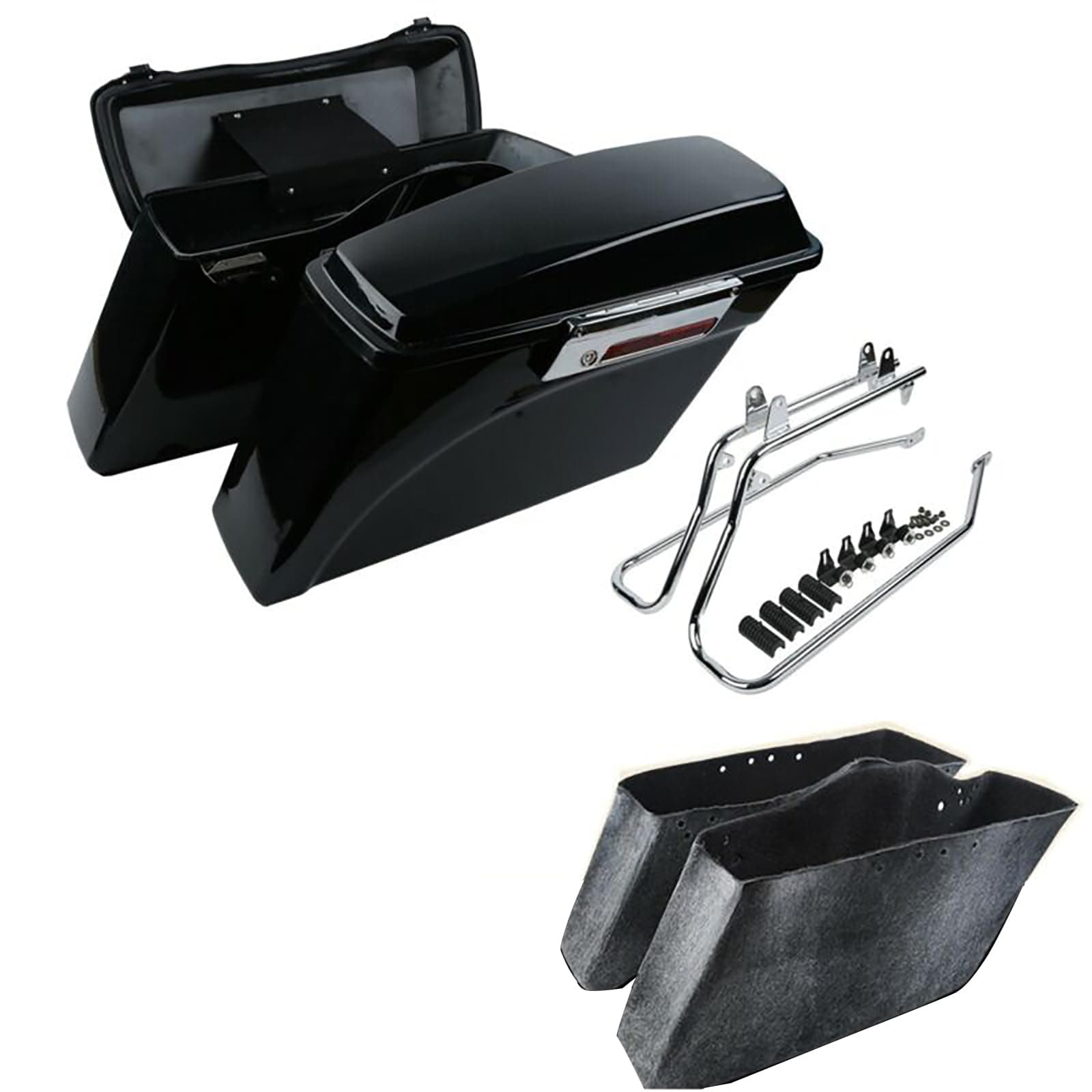 Motorcycle Hard Saddle bags Trunk W/Conversion Bracket Mount Kit Fit For Harley Softail Heritage Classic Deluxe 1984-2017