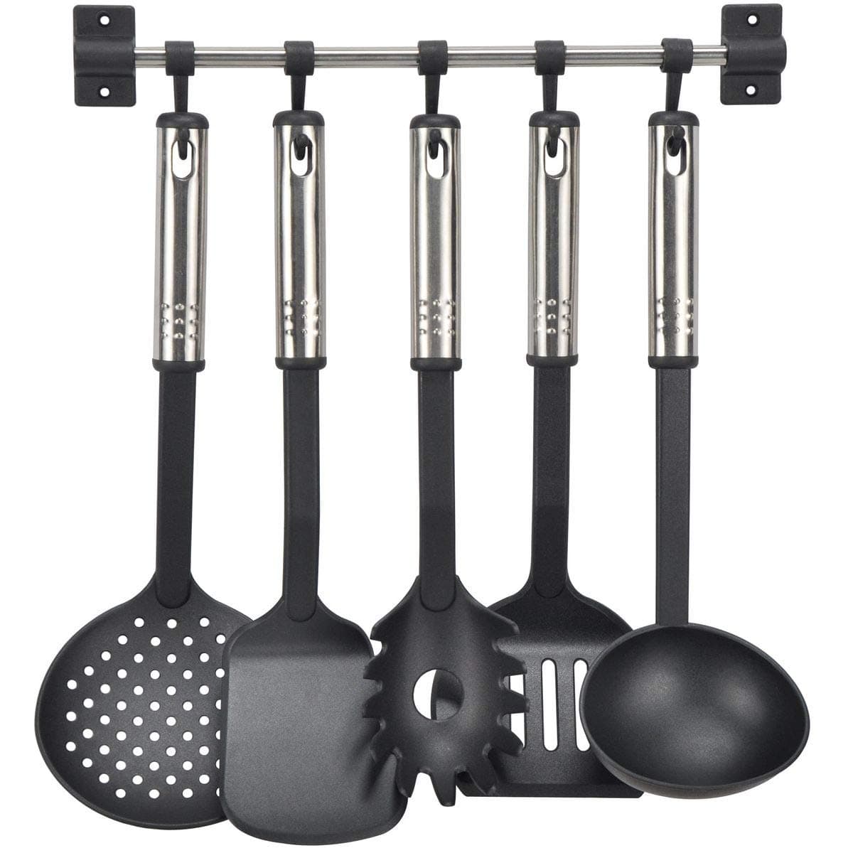 HI6 Piece Kitchen Tool Set Black and Silver