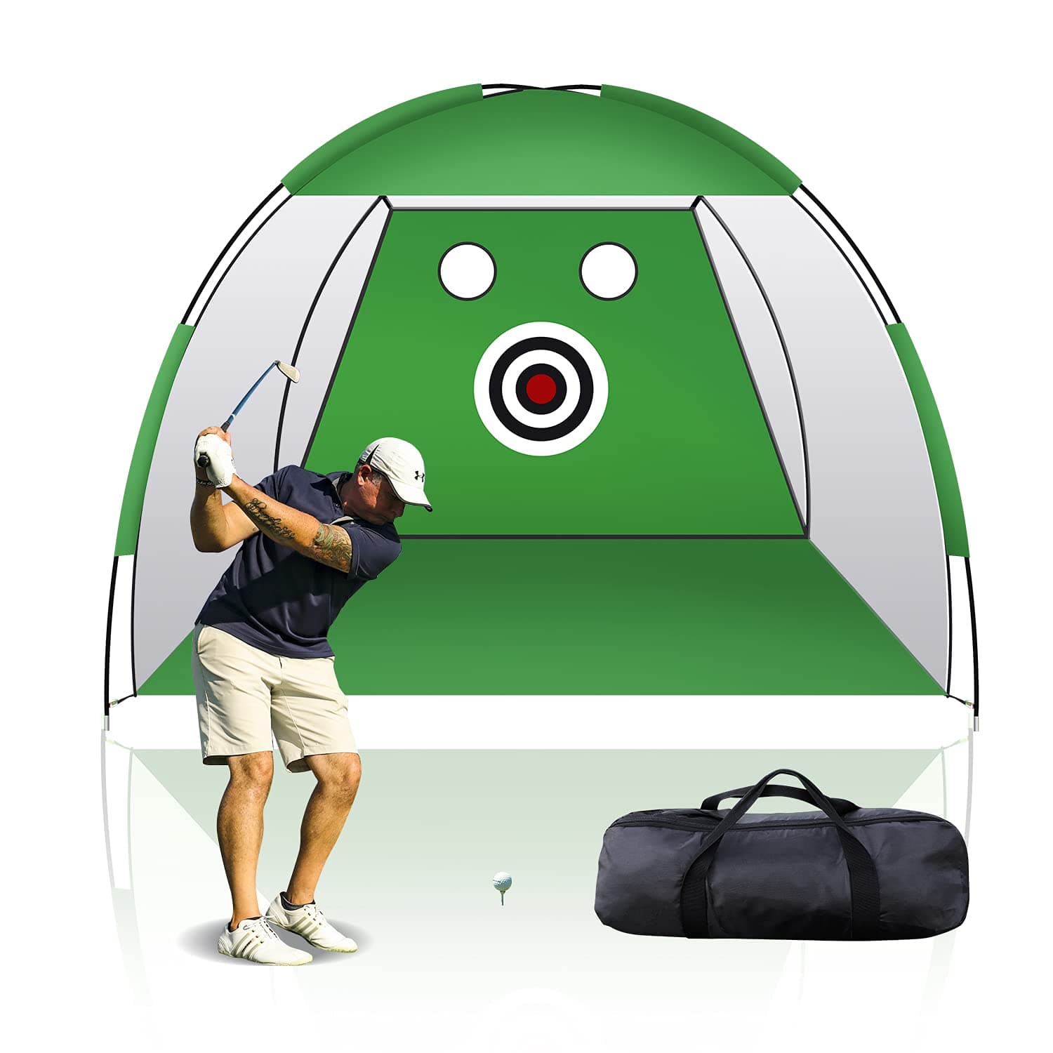 Go Green 10×7ft 7×5ft Golf Htting Net,Golf Practice Nets for Backyard Driving Indoor and Outdoor Home Use Target with Carry Bag Green