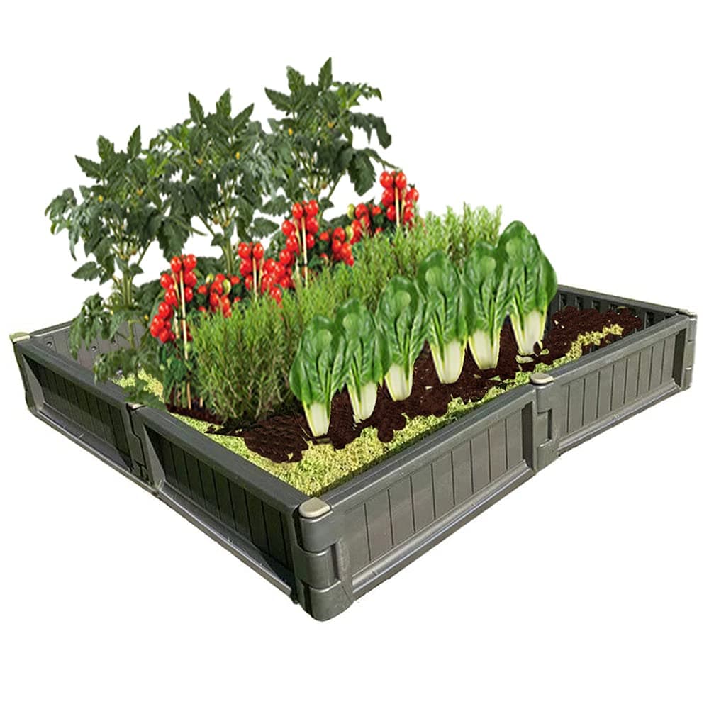 VermiBed 8-Panel Raised Garden Beds, Brown