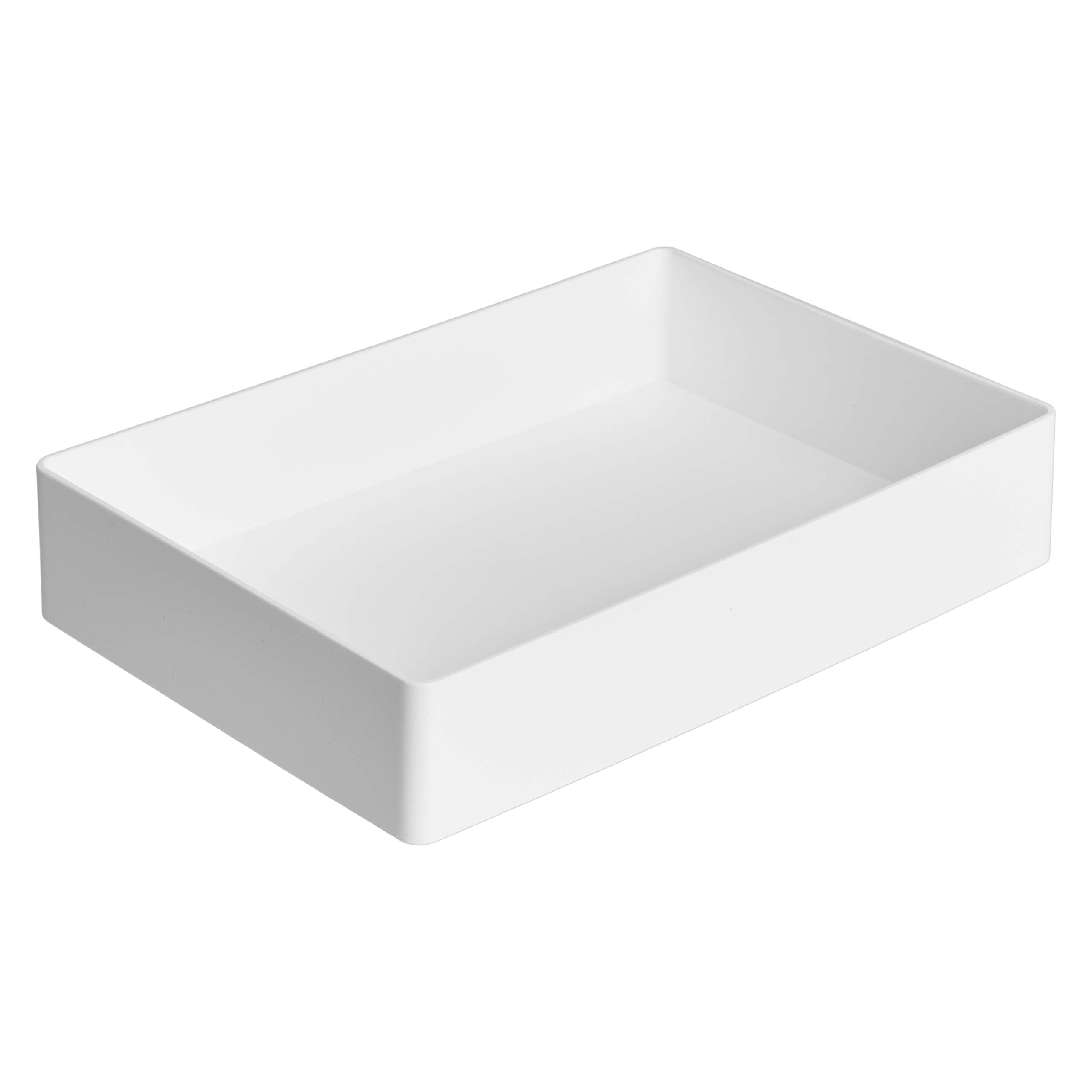 Amazon Basics Rectangular Plastic Organizer Accessory Tray, 24 x 17 x 5 cm, White