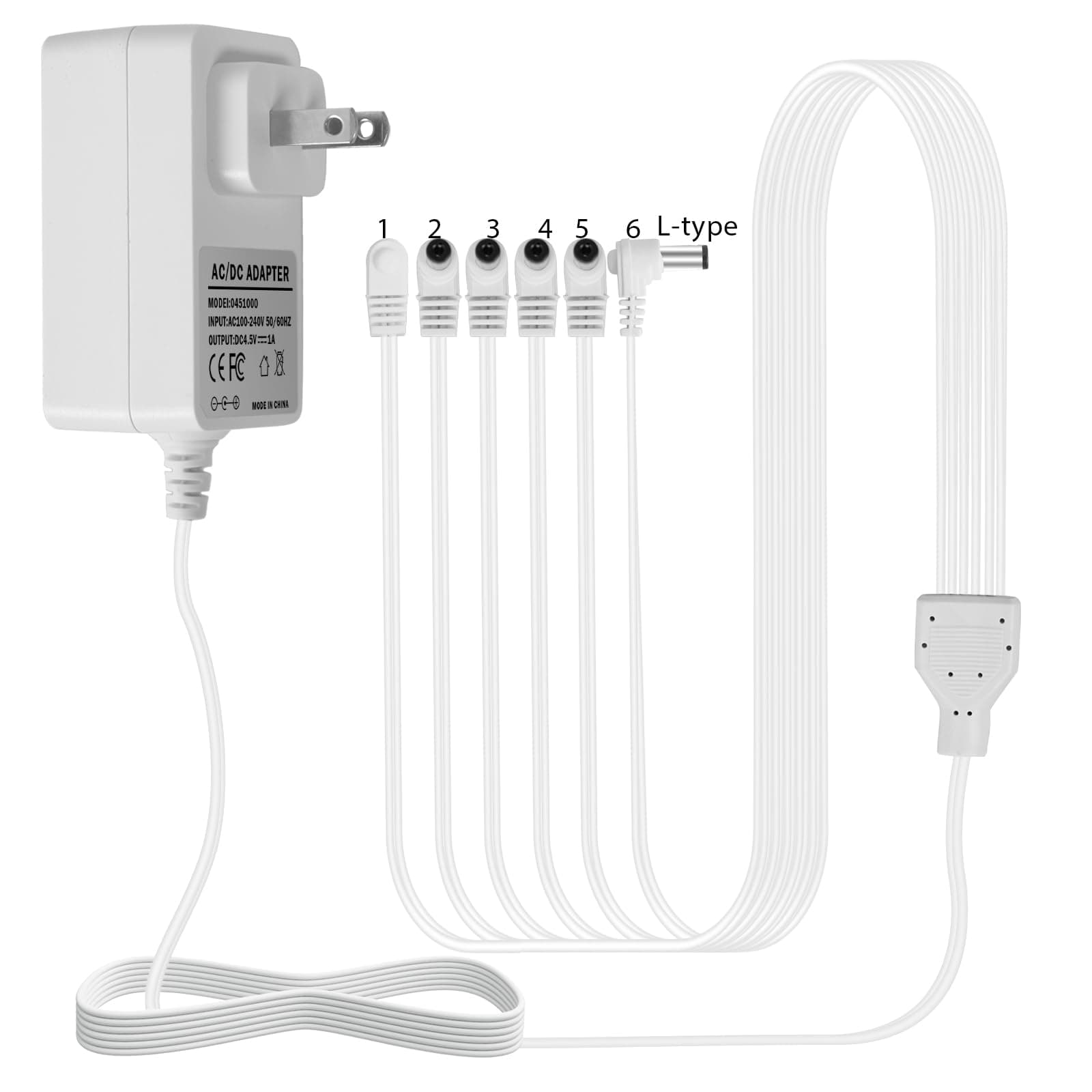 4.5v Lemax Power Adapter with 6 Jacks Compatible with Lemax Lighted Accessory 94563 94564 74707 74295 84428 94565 94566 94527 64517 Christmas Halloween Village Lights Micro Lighting Building Decor