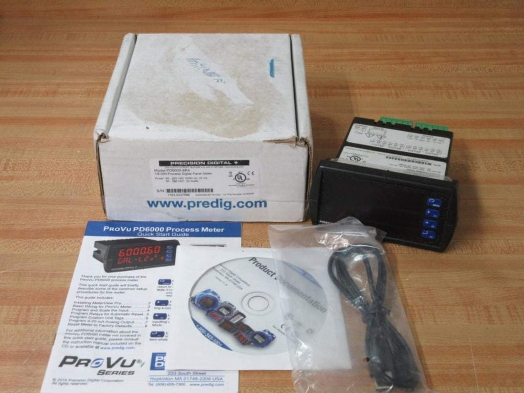 PRECISION DIGITALPD6000-6R4: 0-10V, 4-20mA LED Digital Panel Meter; NEMA 4X, 1/8 DIN, 4 Relays