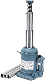 12 Ton High Lift Bottle Jack 9.25" to 23.23" Lifting Range Heavy Duty Double Ram Hydraulic Truck Jack Welded Jack