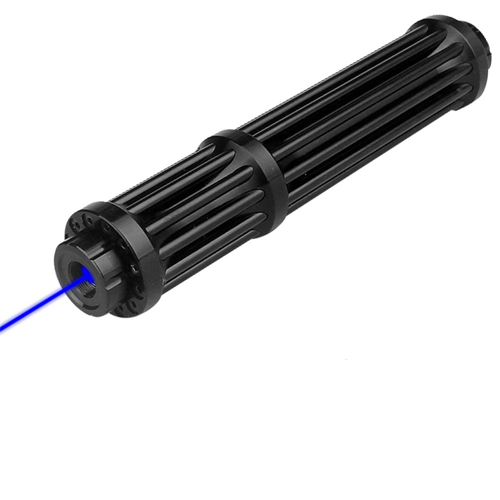 DazulI High Power Blue Beam Rechargeable Torch, Flashlight Adjustable Light with Five Star Cap and Protective Glasses for Hiking and Outdoor Camping Travel