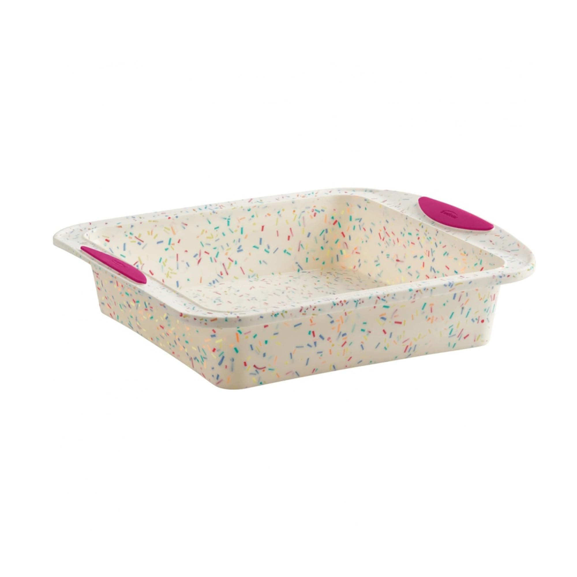 Square Silicone Cake Pan, 8x8in, Confetti