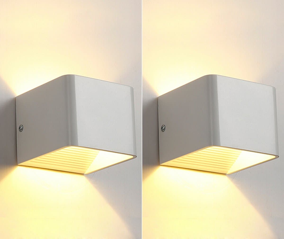 2 Pcs Lamker 5W LED Wall Lights Sconce Up Down Modern Wall Lamp Spotlight Night Light for Living Room Bedroom Corridor Hallway Decorative 3000K Warm White