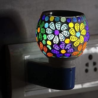 COPURE™ Electric Ceramic Kapoor Dani Stand Kapur Incense Burner Aroma Oil Diffuser Cum Night Lamp with On/Off Switch to Toggle Between Burner and Lamp for Home Gift - (Design 3)