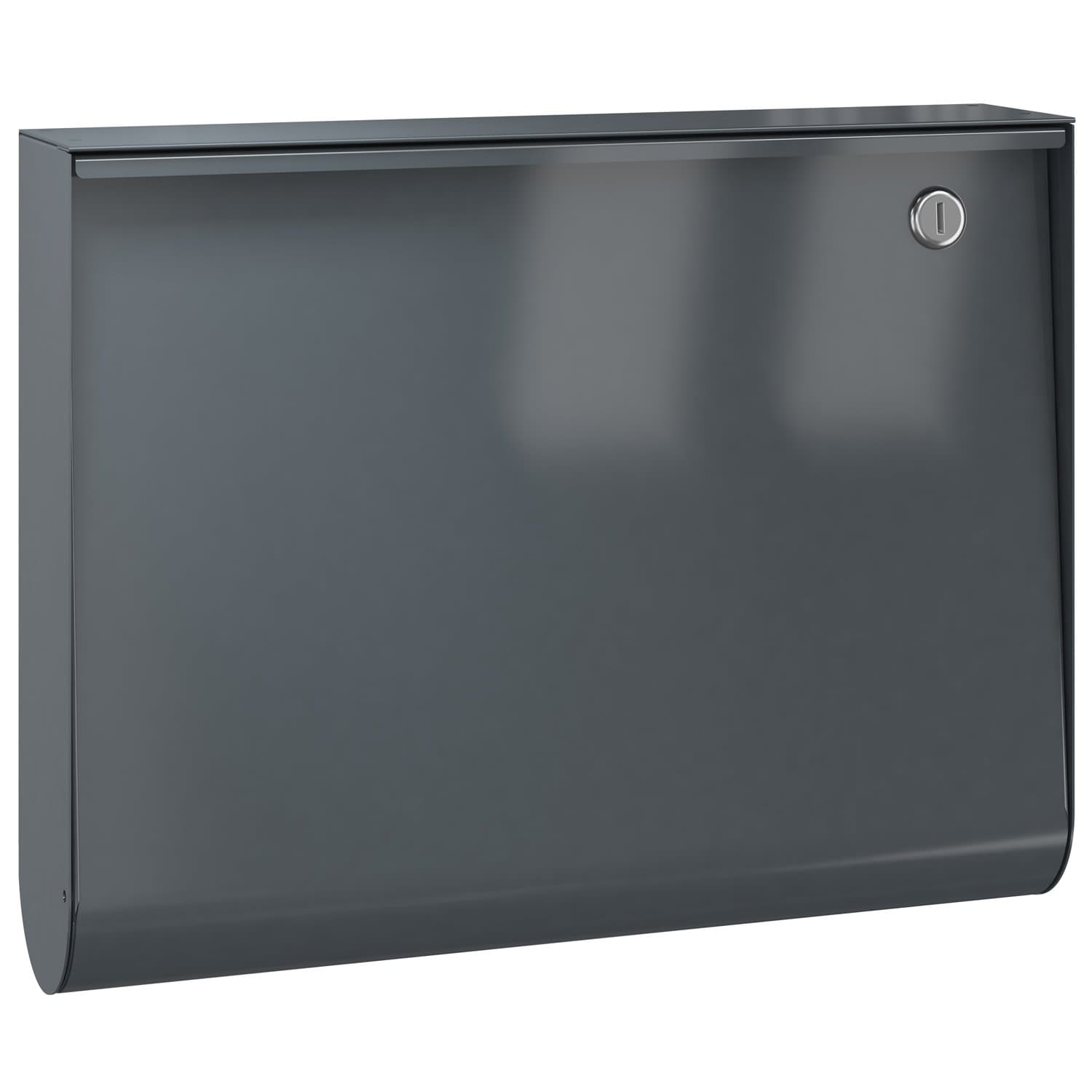 Serafini U-Box Wall-mounted letterbox anthracite grey (RAL 7016), dark grey postbox in a special design, 10 litres, Farbe-Lackierung:7016 glänzend