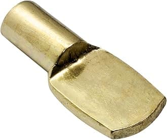 Rok 100 Pack Hardware Heavy Duty 1/4" Shelf Support Pins/Pegs, Flat Spoon Style, Brass