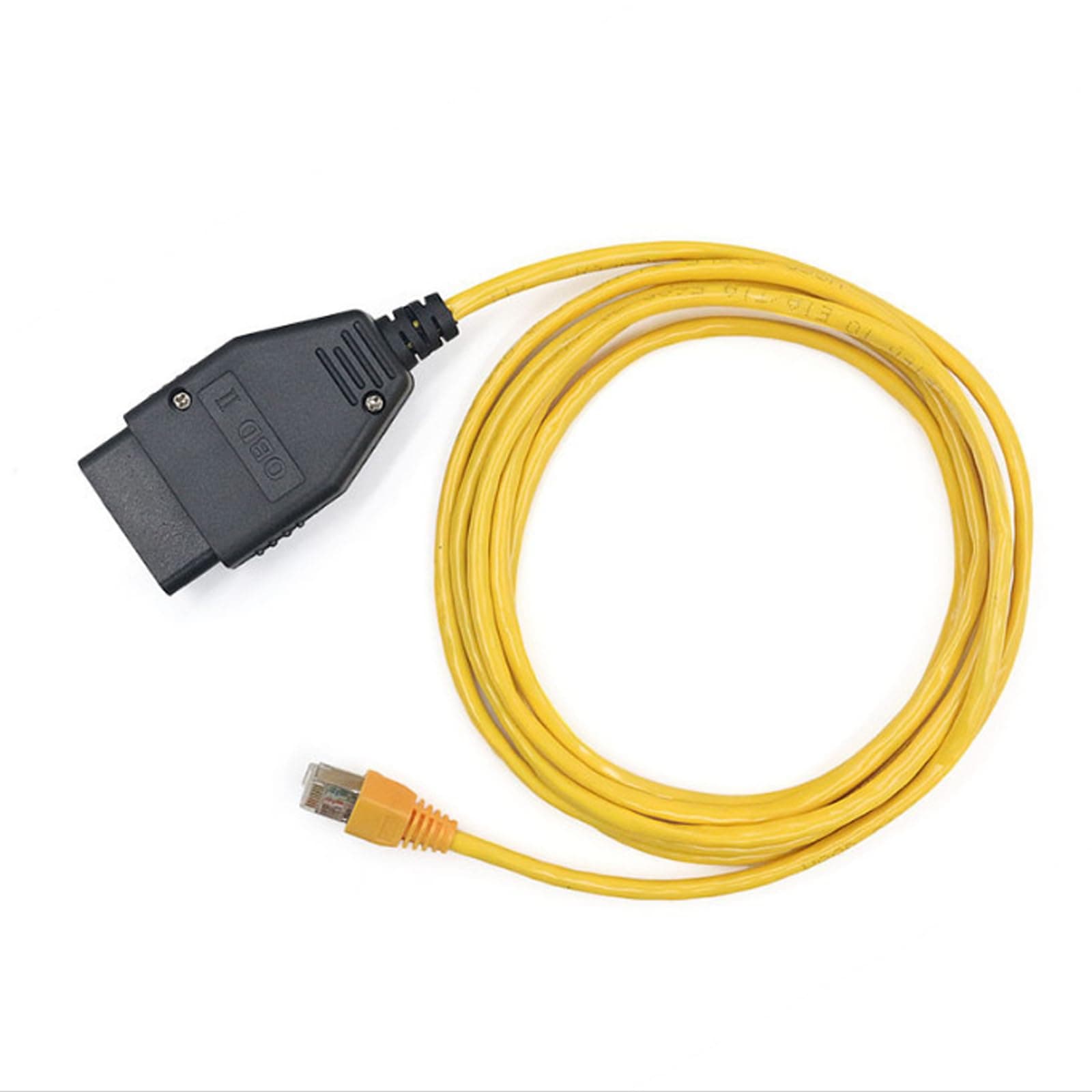 IUSOT OBD to Ethernet Cable for BMW, ENET OBDII Interface Rj45 Cable Coding F-Series, Single Programming Modules ENET Data Line E-sys Icom Wire for OBDII Connector Tools for Coding and Diagnosis
