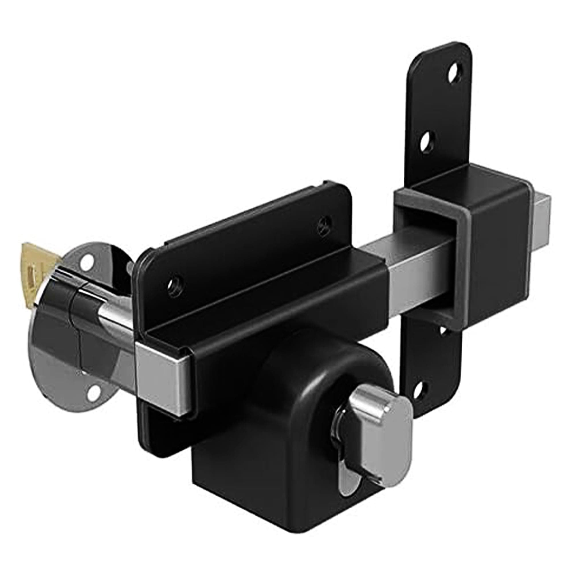 Long Throw Gate Lock 1490106, Euro Profile Gate Lock for Sheds, Gates & Garage Doors, Keyed Outside & Inside Thumb Turn, 316 Stainless Steel, for Wooden Gates & Doors Up to 50mm (2”), 5 Keys