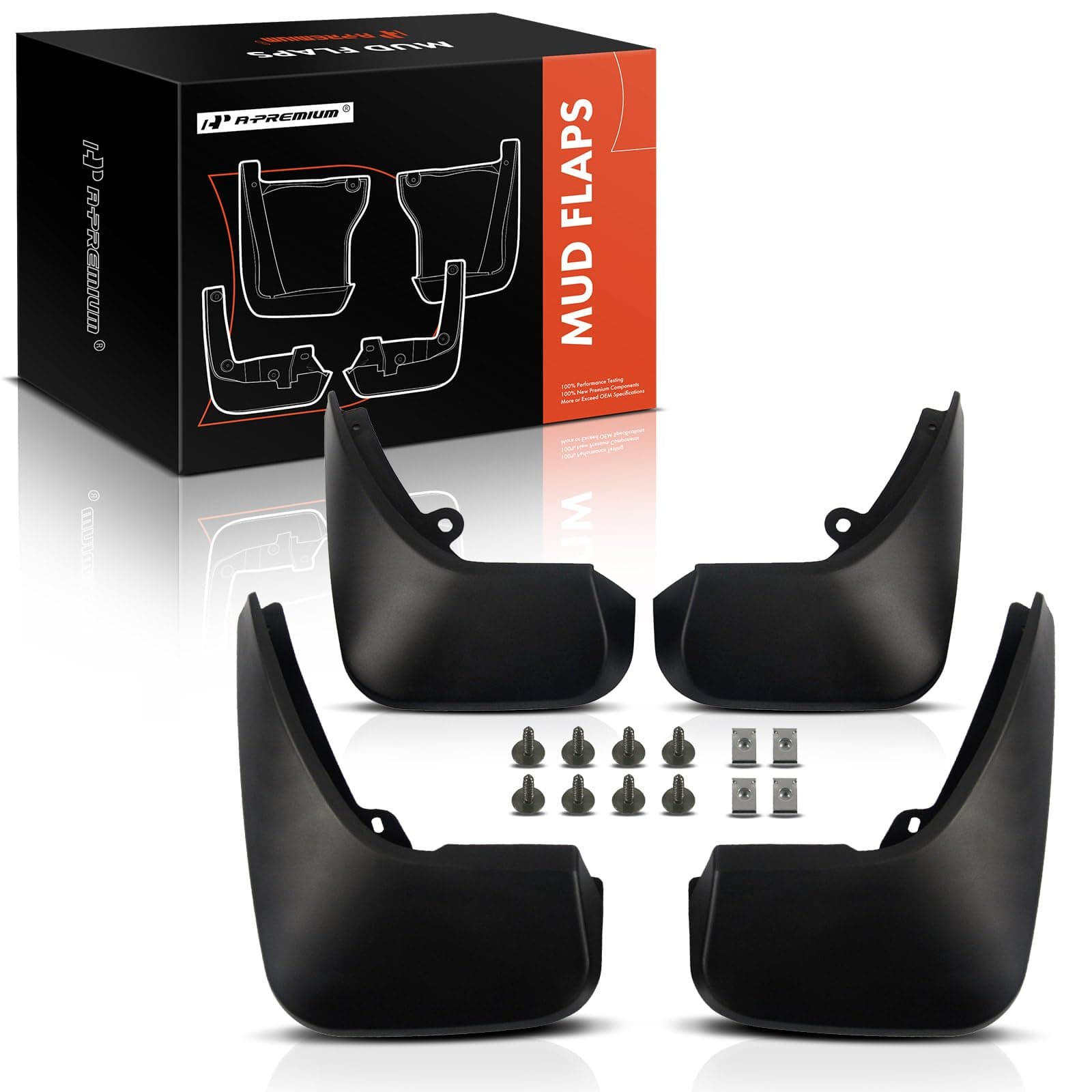 A-Premium Set of 4PCS Mud Flaps Splash Guards Mudguards Mudflaps with Hardware Kits Accessory Compatible with Land Rover Discovery Sport 2015-2019 Sport Utility, Front LH RH and Rear LH RH