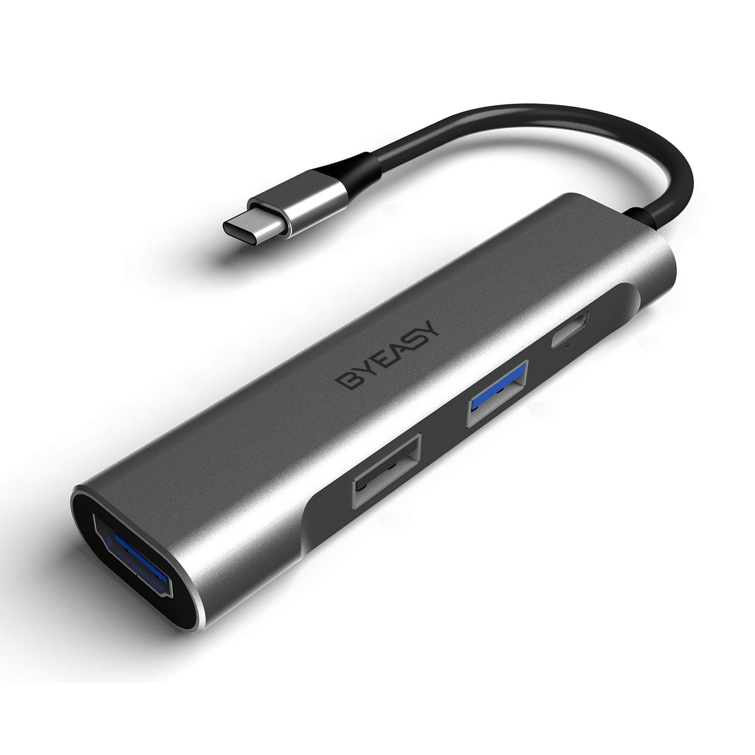 USB C Hub HDMI, BYEASY USB C HDMI Adapter with 4K HDMI Port, USB 3.0, 2.0 Port and PD Pass-Through Charging Port for iPad Pro, MacBook Pro 2018/2017/2016, Google Chromebook Pixe, Nintendo and More